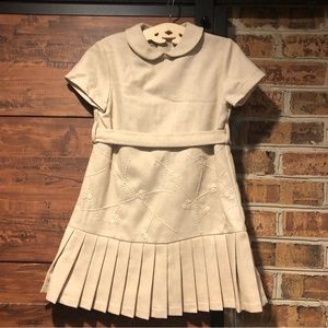 New Carlotta Italy Girls Wool blend  Dress, cream, size 3 years (#678-12)